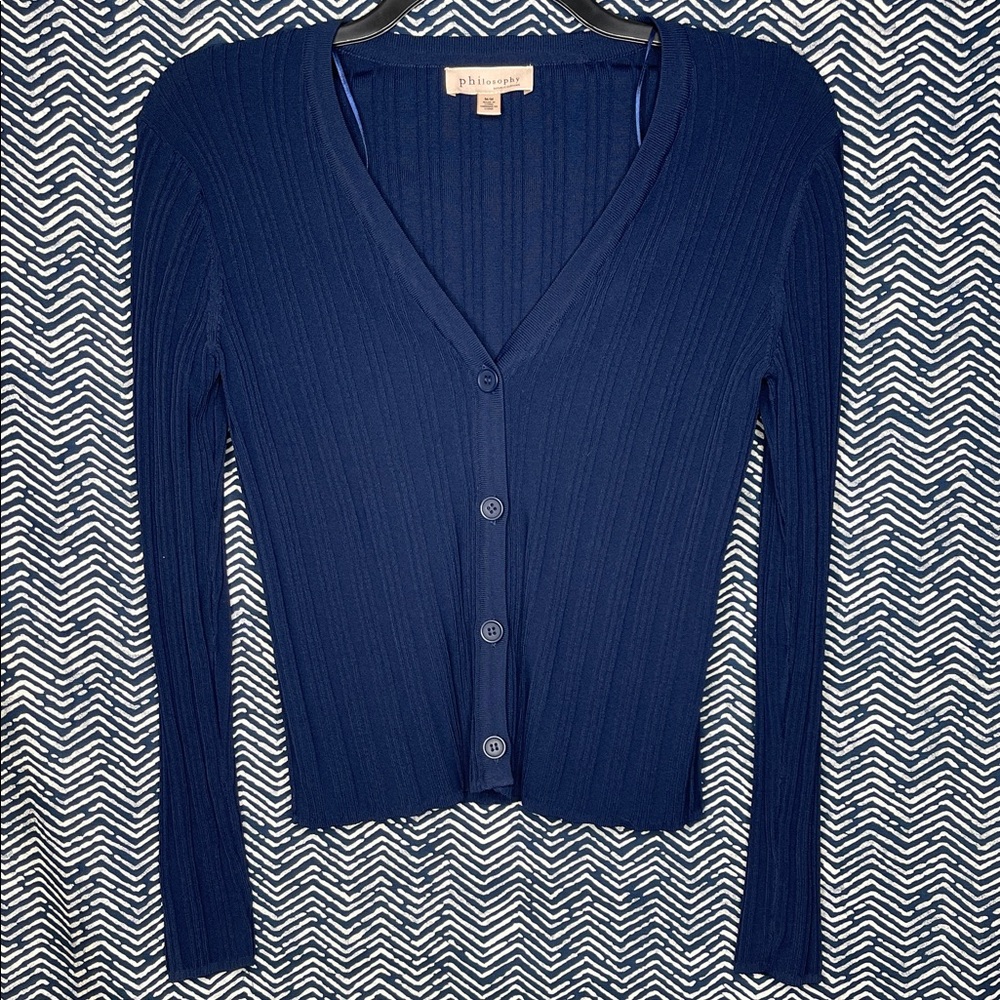 Philosophy Royal Blue Ribbed Sweater